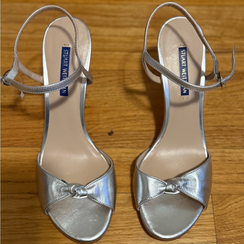 Stuart Weitzman Metallic Silver Heels